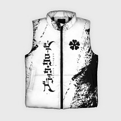 Женский жилет Black clover чёрный клевер вертикальная надпись