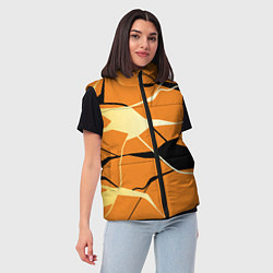 Женский жилет Абстрактные полосы на оранжевом фоне, цвет: 3D-красный — фото 2