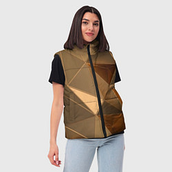 Женский жилет Золотые 3D треугольники, цвет: 3D-светло-серый — фото 2