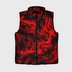Женский жилет Красный дым Red Smoke Красные облака, цвет: 3D-красный