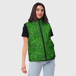 Женский жилет ЗЕЛЕНЫЙ ГАЗОН, цвет: 3D-черный — фото 2