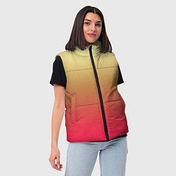 Женский жилет Красно-желтый градиент, цвет: 3D-светло-серый — фото 2
