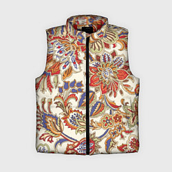 Женский жилет Цветочный винтажный орнамент, цвет: 3D-красный