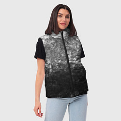 Женский жилет Текстура камня черно-белый узор, цвет: 3D-красный — фото 2