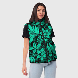 Женский жилет Ажурный цветочный летний орнамент, цвет: 3D-черный — фото 2