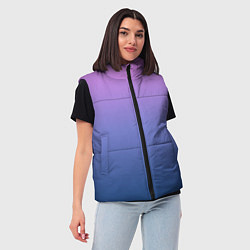 Женский жилет PINK-BLUE GRADIENT ГРАДИЕНТ, цвет: 3D-черный — фото 2