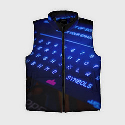 Женский жилет Неоновая клавиатура - Синий, цвет: 3D-черный