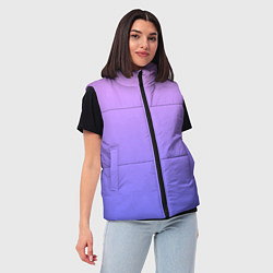 Женский жилет PINK-PURPLE GRADIENT ГРАДИЕНТ РОЗОВО-ФИОЛЕТОВЫЙ, цвет: 3D-черный — фото 2