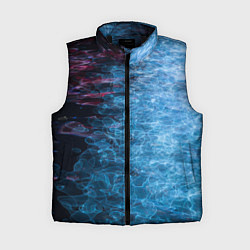 Женский жилет Неоновые волны на воде - Синий