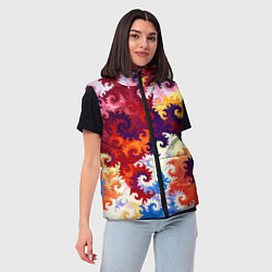 Женский жилет Красочный фрактальный паттерн Fashion trend, цвет: 3D-красный — фото 2