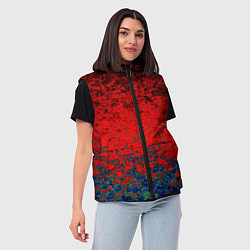 Женский жилет Абстрактный узор мраморный красно-синий, цвет: 3D-красный — фото 2