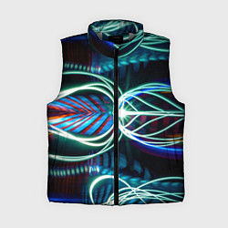 Женский жилет Неоновые лучи - Светло-синий, цвет: 3D-светло-серый