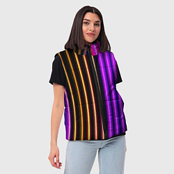 Женский жилет Неоновые линейные фонари - Фиолетовый, цвет: 3D-светло-серый — фото 2