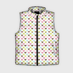 Женский жилет Разноцветные светлые сердечки