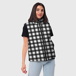 Женский жилет Black and white trendy checkered pattern, цвет: 3D-черный — фото 2