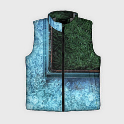 Женский жилет Абстрактные лёд и трава - Синезелёный, цвет: 3D-светло-серый