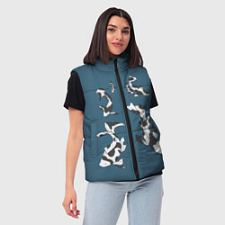 Женский жилет Рыбки Кои с двух сторон, цвет: 3D-черный — фото 2