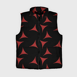 Женский жилет Red Stars - Красные треугольные объекты в чёрном п