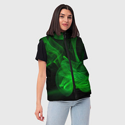 Женский жилет Зелёный абстрактный дым, цвет: 3D-красный — фото 2