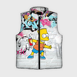 Женский жилет Барт Симпсон на фоне стены с граффити