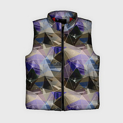 Женский жилет Полигональный абстрактный: бежевый, коричневый, си, цвет: 3D-красный