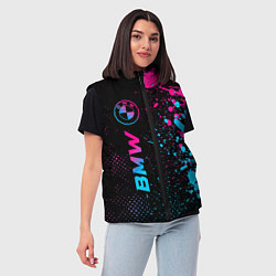 Женский жилет BMW - neon gradient: по-вертикали, цвет: 3D-черный — фото 2