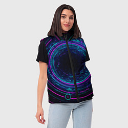 Женский жилет Неоновый тоннель - портал, цвет: 3D-светло-серый — фото 2