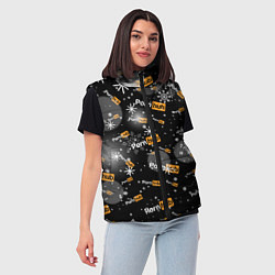 Женский жилет Надписи Porn Hub - снежинки, цвет: 3D-красный — фото 2