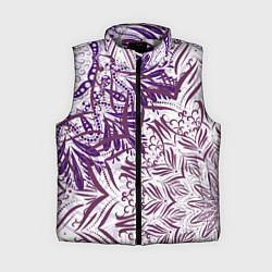 Женский жилет Фиолетовые мандалы, цвет: 3D-светло-серый