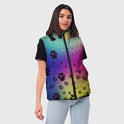Женский жилет Следы кошек и птиц, цвет: 3D-светло-серый — фото 2