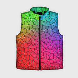 Женский жилет Разноцветное витражное стекло, цвет: 3D-черный