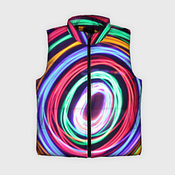 Женский жилет Кругообразные абстрактные лучи, цвет: 3D-черный