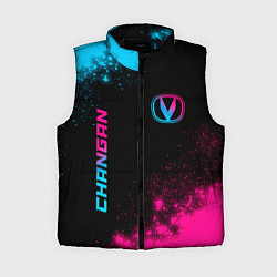 Женский жилет Changan - neon gradient: надпись, символ, цвет: 3D-черный