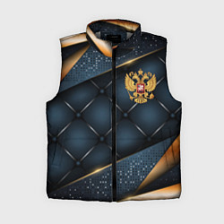 Женский жилет Золотой герб России на объемном фоне, цвет: 3D-светло-серый