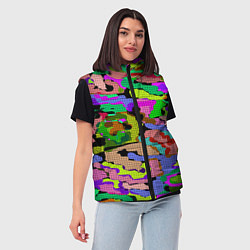 Женский жилет Разноцветный клетчатый камуфляж, цвет: 3D-красный — фото 2