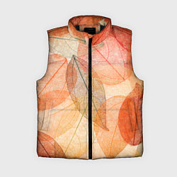 Женский жилет Осенние прозрачные листья, цвет: 3D-черный