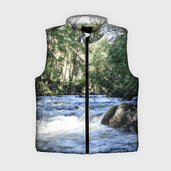 Женский жилет Течёт река в лесу, цвет: 3D-светло-серый