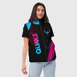 Женский жилет Quake - neon gradient: надпись, символ, цвет: 3D-черный — фото 2