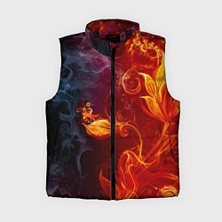 Женский жилет Огненный цветок с дымом, цвет: 3D-черный