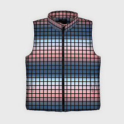 Женский жилет Разноцветный коралловый с синим узор клетка