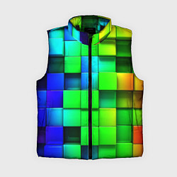 Женский жилет Цветные неоновые кубы, цвет: 3D-черный