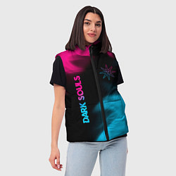 Женский жилет Dark Souls - neon gradient: надпись, символ, цвет: 3D-черный — фото 2