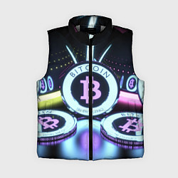 Женский жилет Неоновый светящийся биткоин