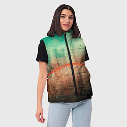Женский жилет Светло-зелёное небо, деревья и множество красок, цвет: 3D-красный — фото 2