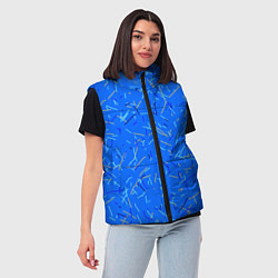 Женский жилет Особый Сине-голубой абстрактный, цвет: 3D-черный — фото 2
