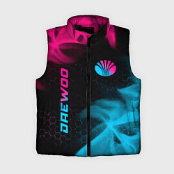 Женский жилет Daewoo - neon gradient: надпись, символ, цвет: 3D-черный