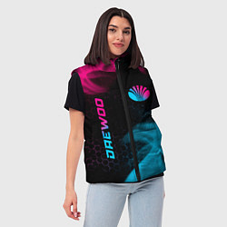 Женский жилет Daewoo - neon gradient: надпись, символ, цвет: 3D-черный — фото 2