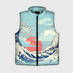 Женский жилет Морской пейзаж с большими волнами на закате