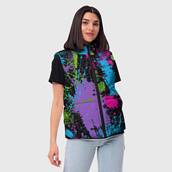 Женский жилет Для граффити - абстрактные брызги, цвет: 3D-красный — фото 2