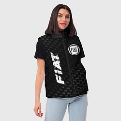 Женский жилет Fiat карбоновый фон, цвет: 3D-черный — фото 2